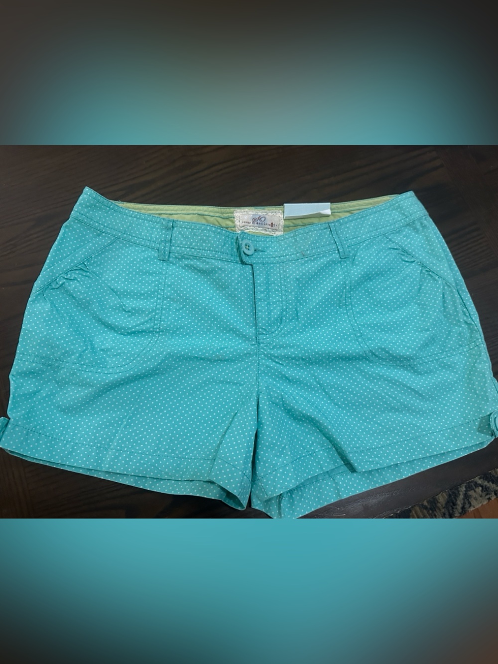 So Wear It Declare It Teal Polka Dot High Waist Shorts